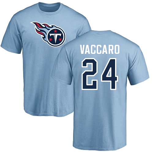 Tennessee Titans Men Light Blue Kenny Vaccaro Name and Number Logo NFL Football #24 T Shirt->nfl t-shirts->Sports Accessory